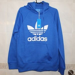 adidas trefoil hoodie bluebird